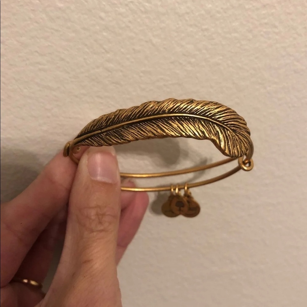 Alex and Ani gold feather bracelet